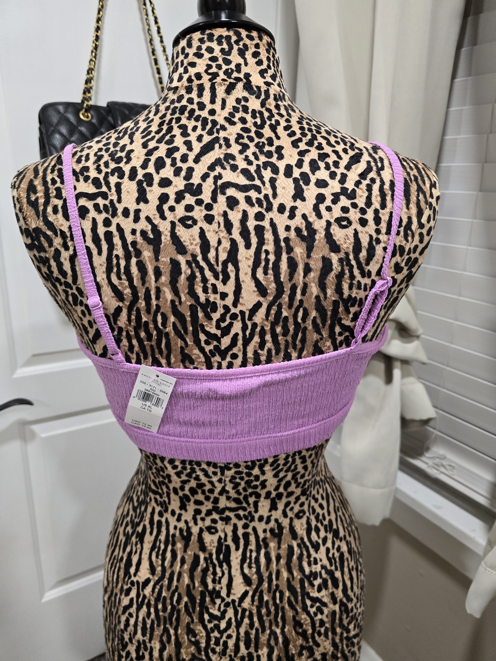 aerie Lavender Ribbed Bralette with Adjustable Straps